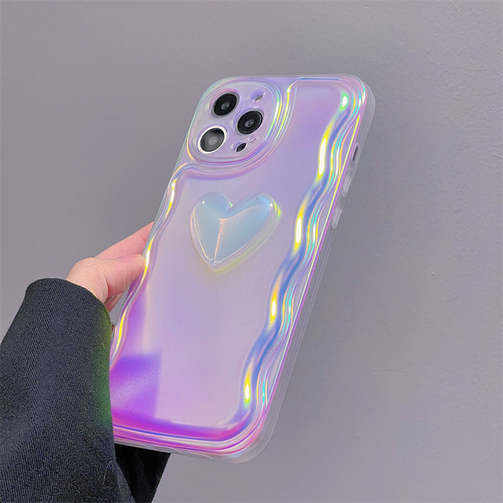 Compatible avec iPhone 11 coque, Aesthetic Love Heart Laser Clear