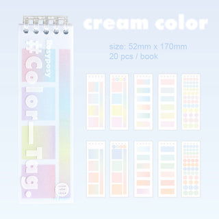 Auramma Collections Dreamy Pastel Gradient Color Sticky Label Notes Creative Planner Journel