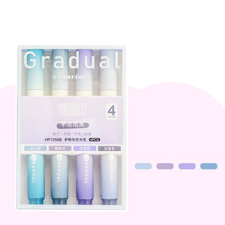Auramma Collections Pastel Color Gradient Eye Soothing Blue Orange Pink Purple Highlighter Set