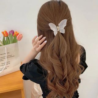 Auramma Collections Elegant Fairy Frosted Color Butterfly Hair Claw