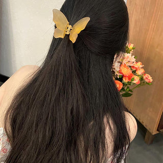 Auramma Collections Elegant Fairy Frosted Color Butterfly Hair Claw