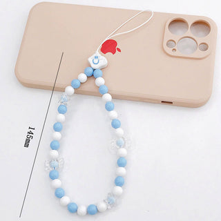 Auramma Collections Funky Kawaii Blue White Smiley Cloud Star Candy Bead Phone Charm