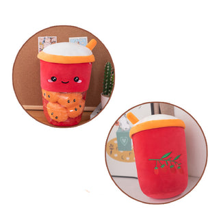 Auramma Collections Funky Kawaii Cute Blushing Goji Berry Tea Soft Fleece Plushie Removable Fluffy Orange Balls