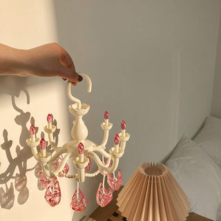 Auramma Collections Funky Kawaii Fancy Princess Chandelier Design Blue Mint Cream Purple Pink Drying Hanger Crystal Shaped Clips
