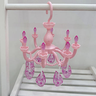 Auramma Collections Funky Kawaii Fancy Princess Chandelier Design Blue Mint Cream Purple Pink Drying Hanger Crystal Shaped Clips