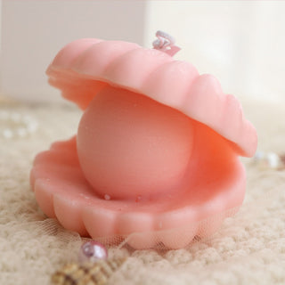 Auramma Collections Funky Kawaii Blue White Pink Green Yellow Pearl Oyster Seashell Scented Candle