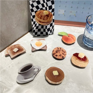 Auramma Collections Funny Breakfast Food Pancake Cookie Toast Shaped Pull Out Phone Grip