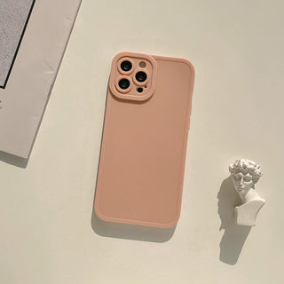 Auramma Collections Matte Plain Pastel Angel Eyes Camera Protection Beige Pink Purple Latte Grey Green olive Brown iPhone TPU Case