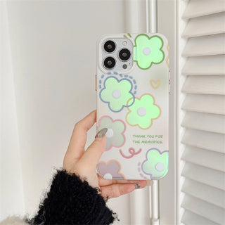 Auramma Collections Matte Dreamy Colors Radiant Laser Moon Clouds Skies Cartoon Flowers Design Soft TPU Case iPhone 14 13 12 11 Pro Max