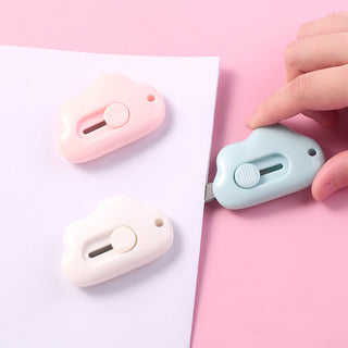 Auramma Collections Mini Pastel Cloud Shaped Stationery Knife Pink White Blue