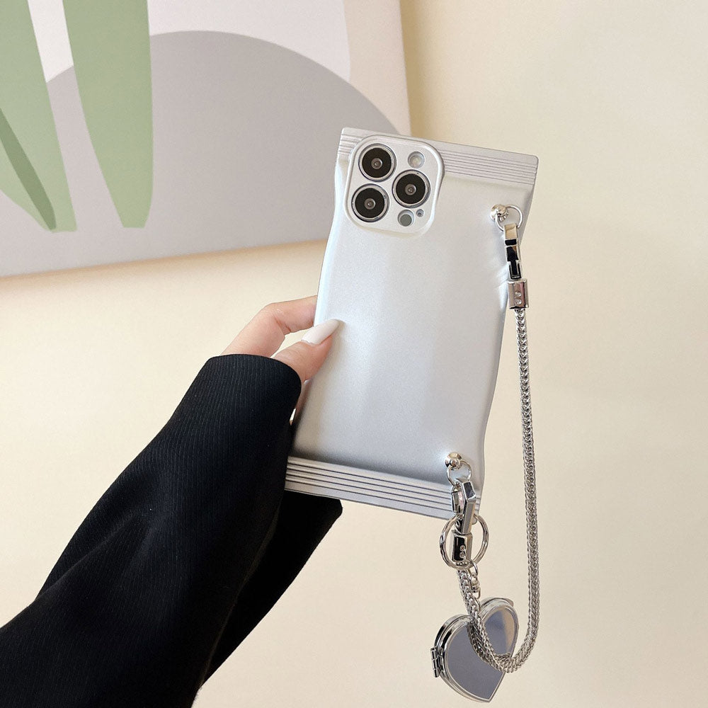 Cute iPhone Case With Charm Strap Chain Mirror iPhone 12 Mini 