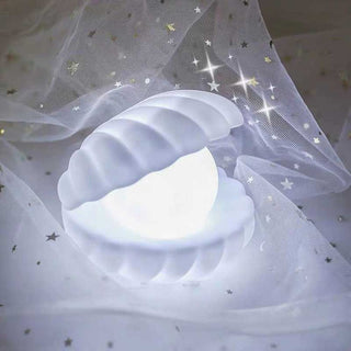 Auramma Collections Cute 3D Portable Seashell Pearl Night Light Ambient Lamp