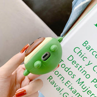 Auramma Collections Soft Silicone 3D Cute Cartoon Smiling Avocado Keyring AirPods 1 2 Case