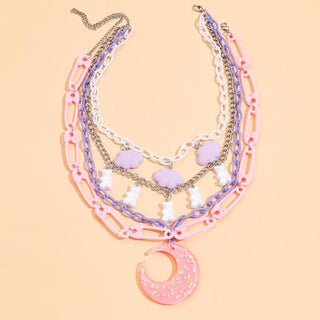 Pink Moon Necklace Set