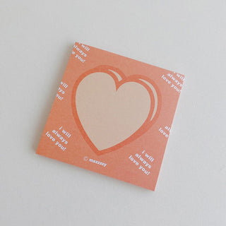Auramma Collections Y2K Style 3D Heart Bold Bicolor Non Sticky Memo Note Pad