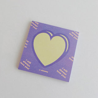 Auramma Collections Y2K Style 3D Heart Bold Bicolor Non Sticky Memo Note Pad