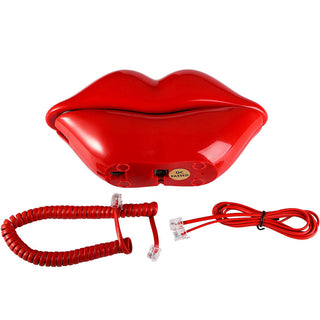 Auramma Collections Y2K Style Funky XL Red Lips Shaped Landline Phone Home Decor