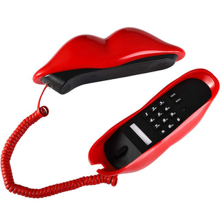 Auramma Collections Y2K Style Funky XL Red Lips Shaped Landline Phone Home Decor