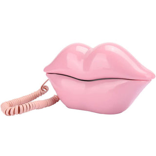 Auramma Collections Y2K Style Funky XL Pink Lips Shaped Landline Phone Home Decor