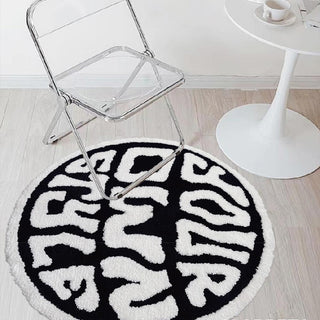 Auramma Collections Y2K Style Funky Text Quote Your Own Style Round Living Bedside Area Rug