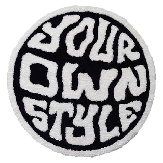 Auramma Collections Y2K Style Funky Text Quote Your Own Style Round Living Bedside Area Rug